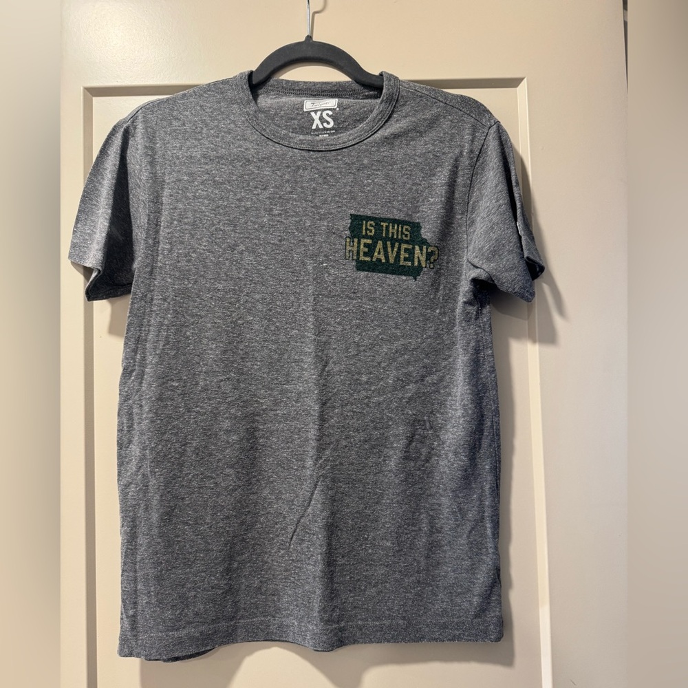 Gray Graphic Iowa T-Shirt with 'Is This Heaven?' Print